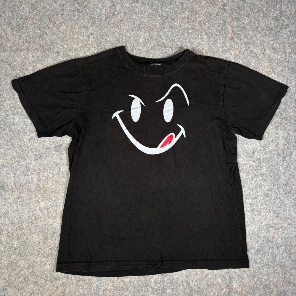 Joe Boxer Graphic T-Shirt Mens XL Black Winking Smiley Face Bad Boy Club No Fear